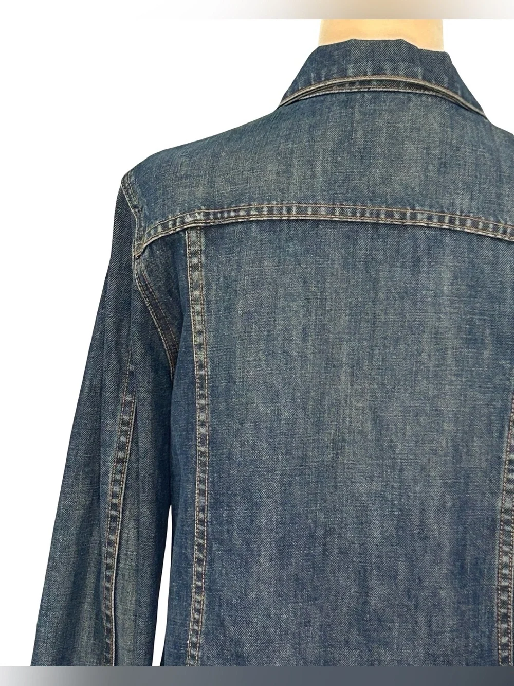 J.Crew Womens Denim Jacket M Dark Wash Jean Trucker Classic Preppy Fall Country